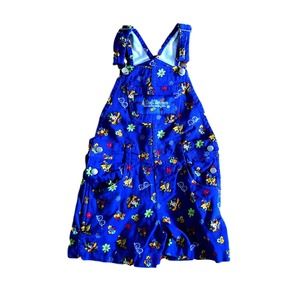 90's purple floral print overalls toddler